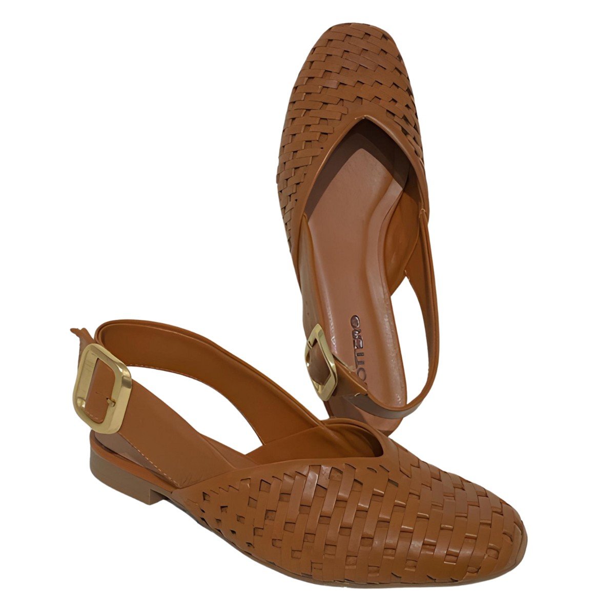 Sapatilha Feminina Bottero Couro Abertura Traseira Caramelo 6