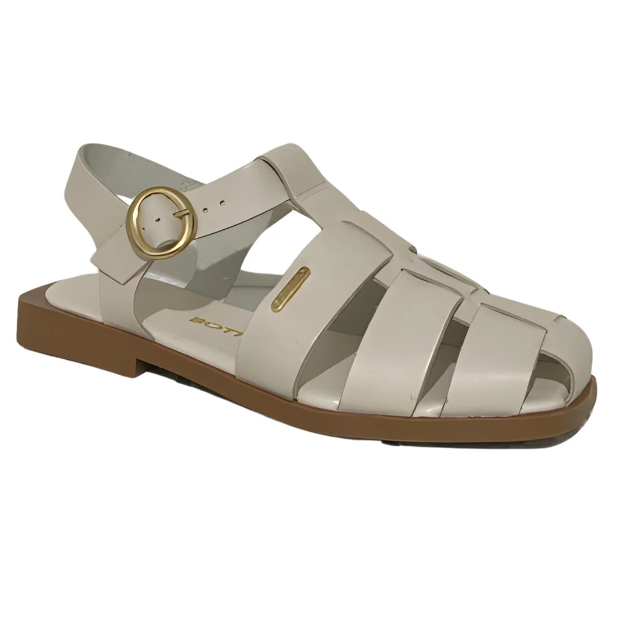 Sandália Rasteira Feminina Bottero Botfisher Couro Off White 2