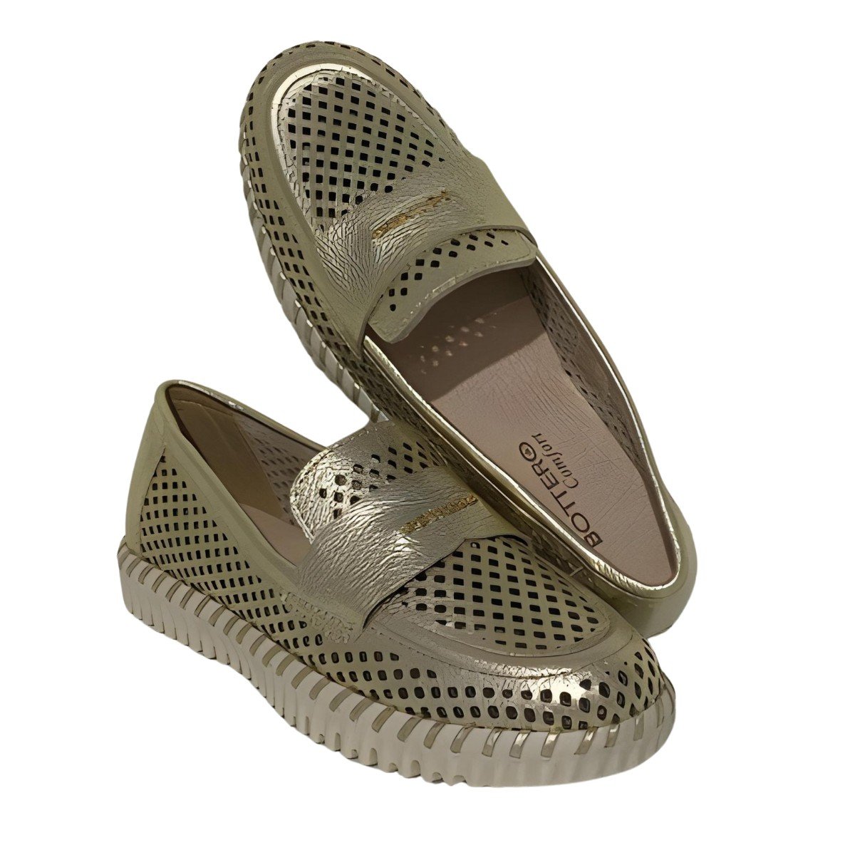 Tênis Feminino Bottero Twister Couro Burnish Dourado 4