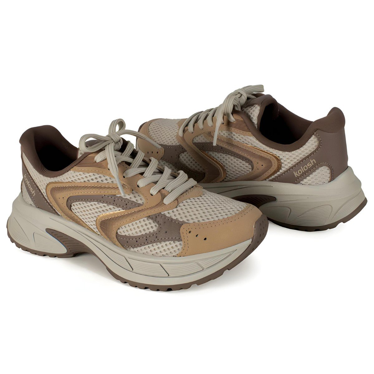 Tênis Feminino Kolosh Athletic Retrô Marrom Rosé/Bege 4