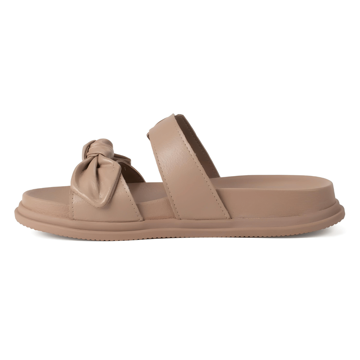 Chinelo Slide Papete Feminina Com Laço Dakota Bege 2