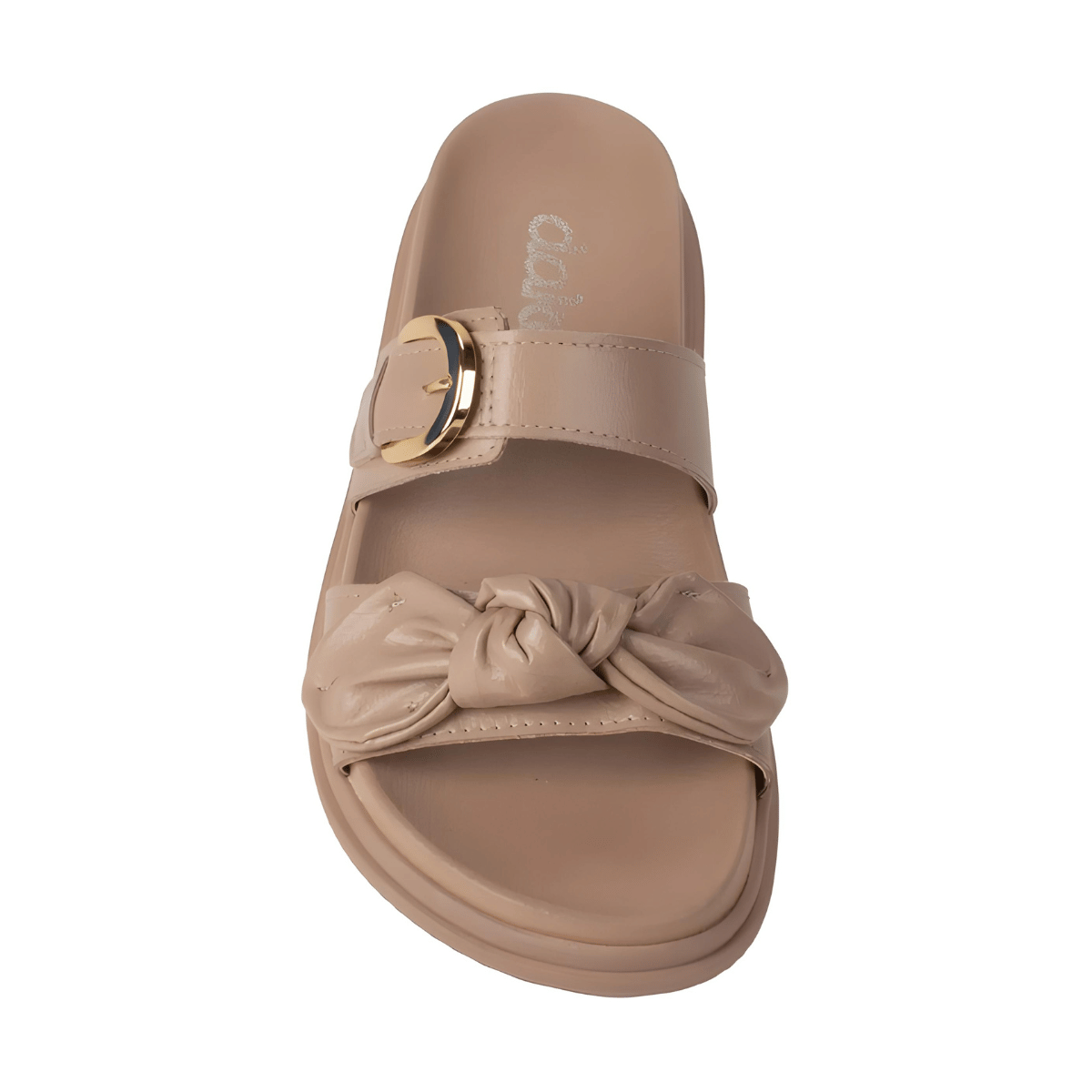 Chinelo Slide Papete Feminina Com Laço Dakota Bege 4