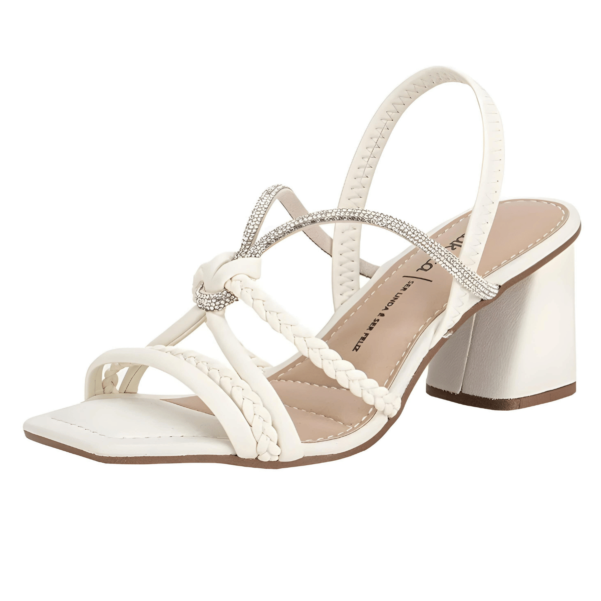 Sandália Feminina Salto Bloco Dakota Branco 3