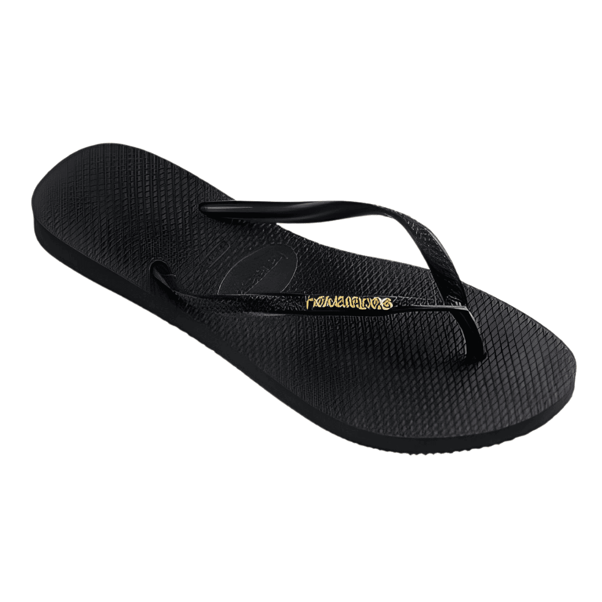Chinelo Feminino  Havaianas Slim Logo Metallic Preto 2