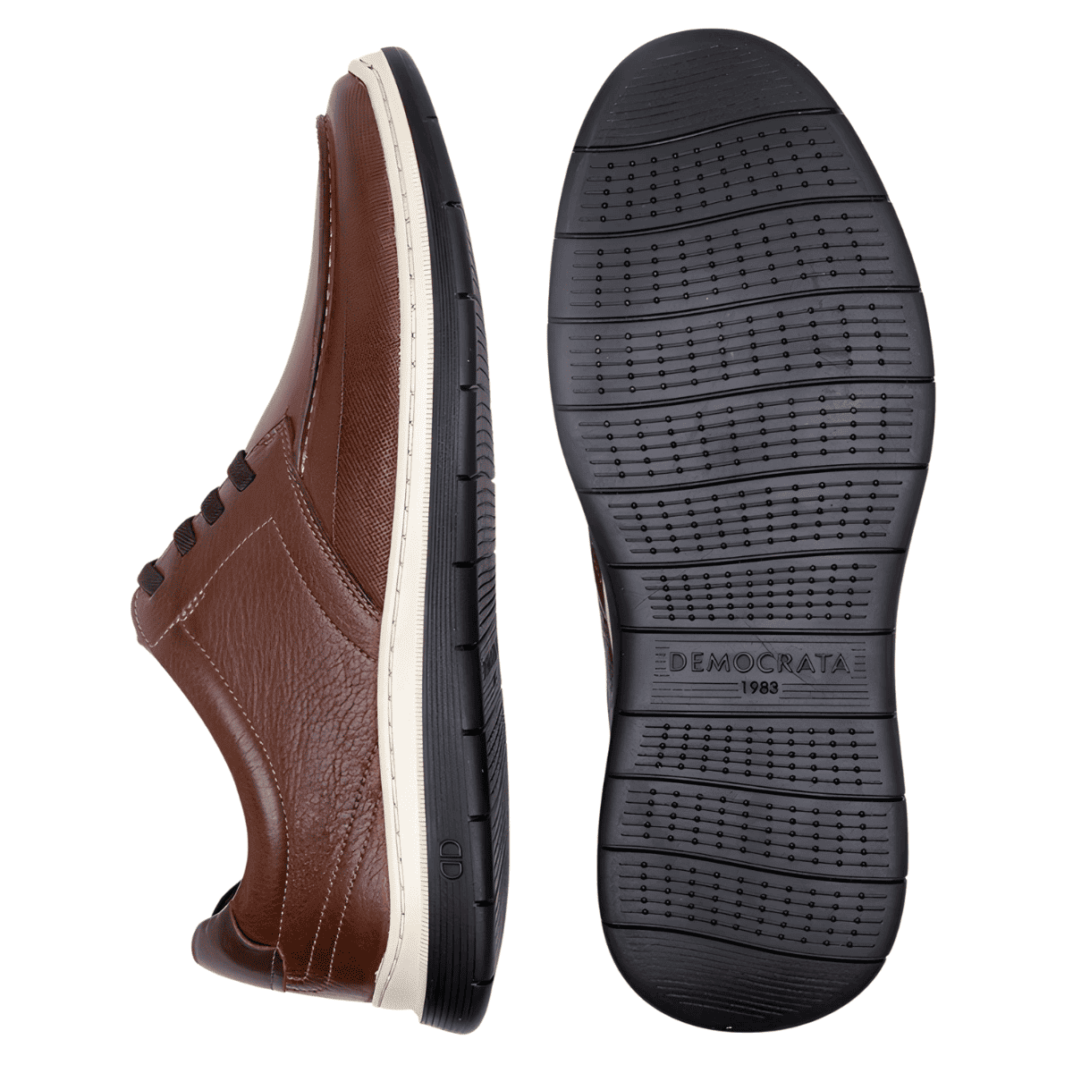 Sapato Masculino Couro Easy Leave Democrata Marrom 2