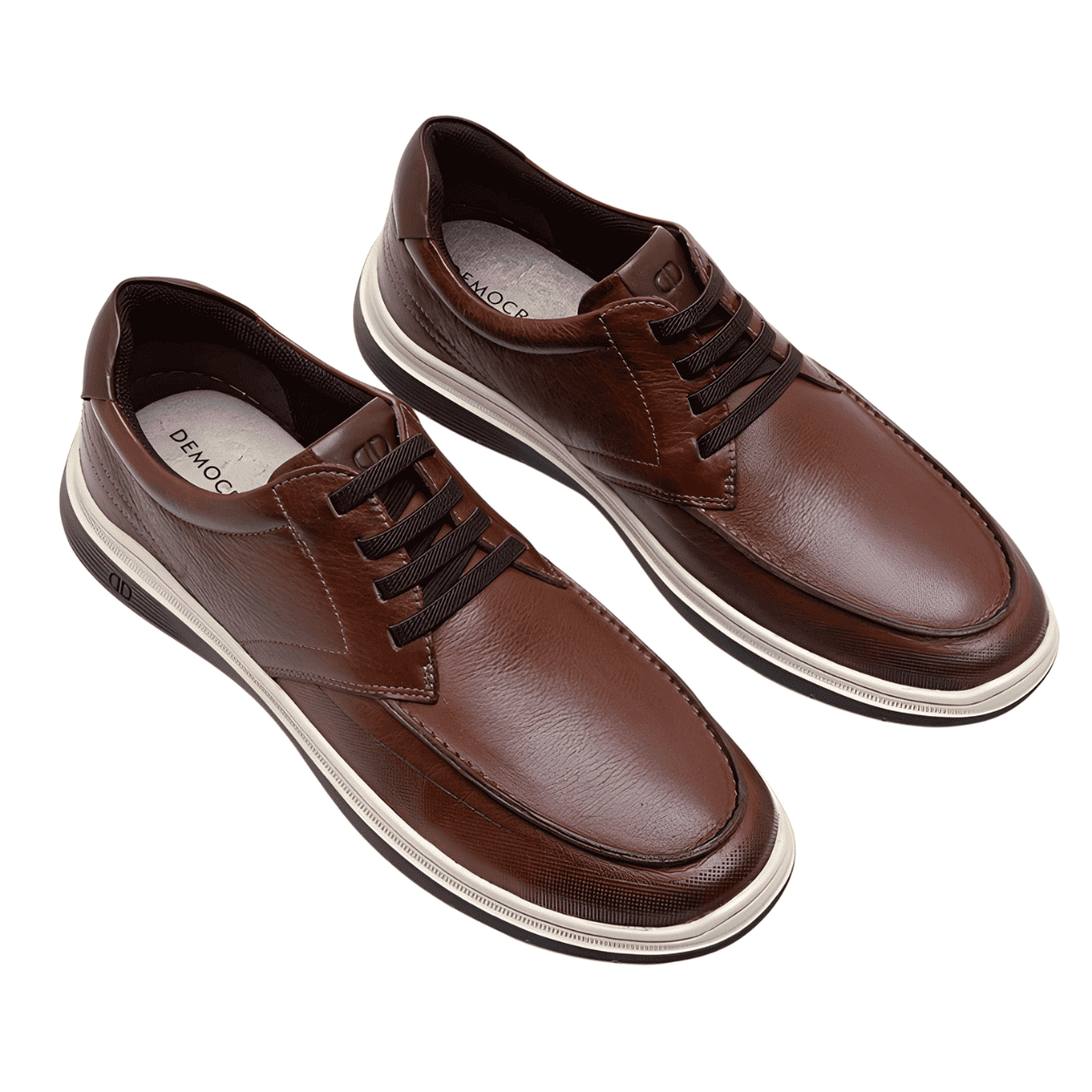 Sapato Masculino Couro Easy Leave Democrata Marrom 3