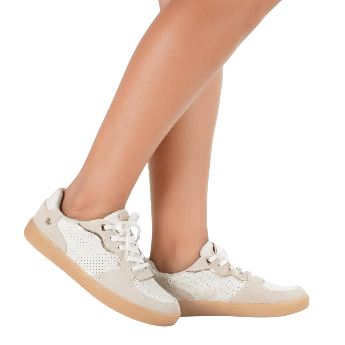 Tênis Feminino Casual Em Couro Kolosh Off White 6