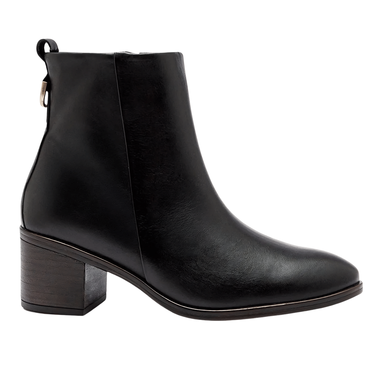 Bota Feminina Cano Curto Couro Anne Belle Democrata Preto 2