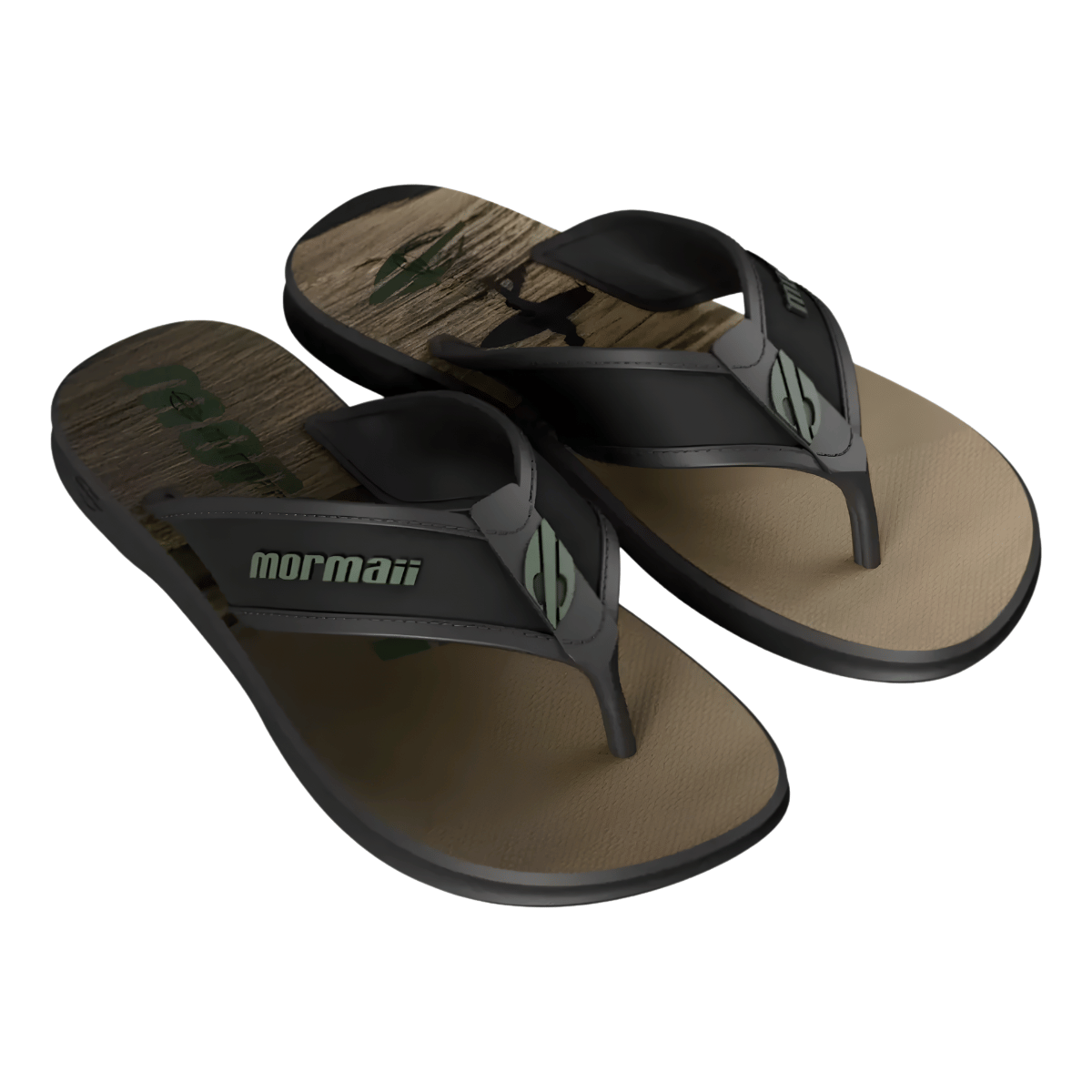 Chinelo Masculino De Dedo Wave Iii Mormaii Preto/Bege 2