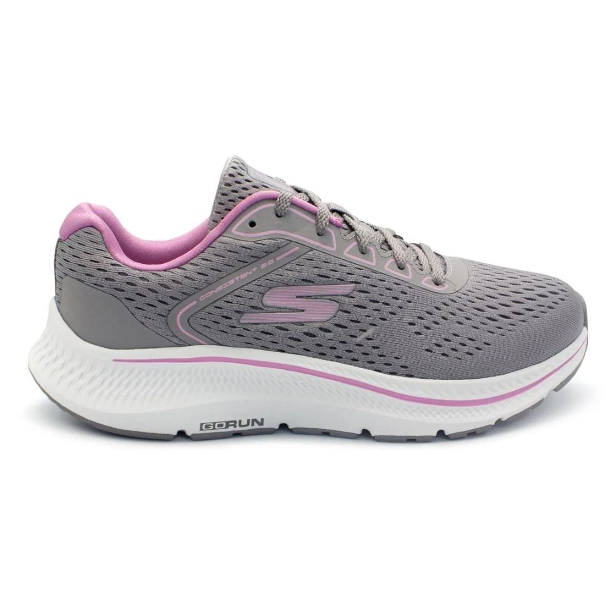 Tênis Esportivo Feminino Skechers Go Run Consistent 2.0 GTW128607 Cinza