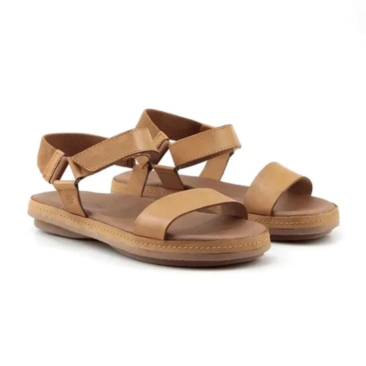 Sandália Feminina Casual Couro Legítimo New Face 21812 Bege Bege 2