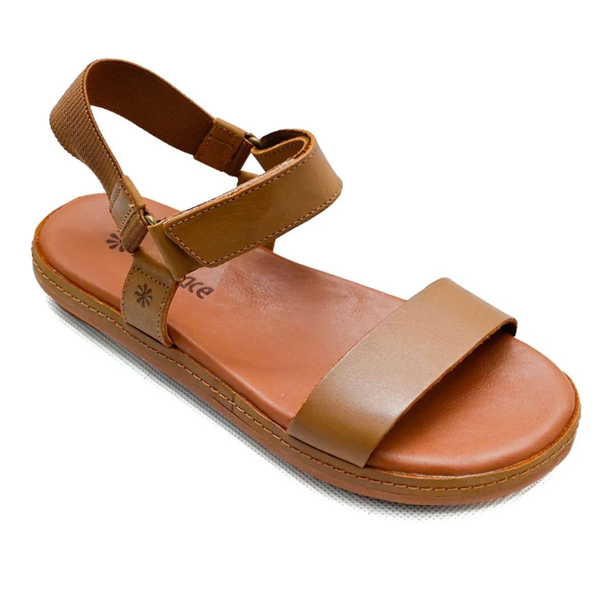 Sandália Feminina Casual Couro Legítimo New Face 21812 Bege Bege 3
