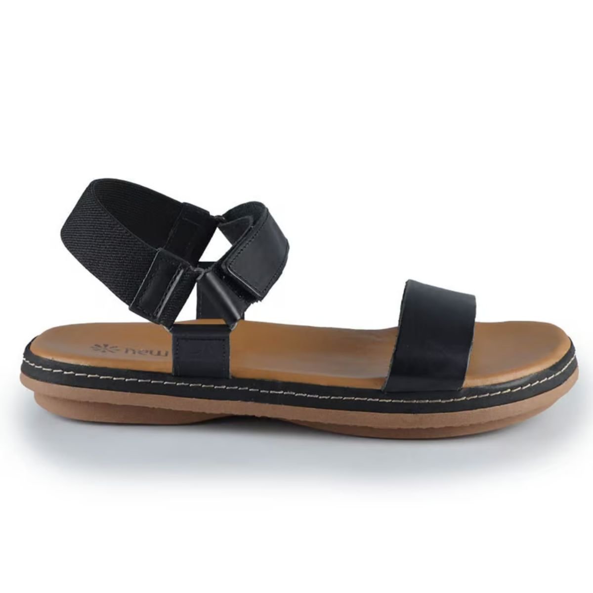 Sandália Feminina Casual Couro Legítimo New Face 21812 Preto Preto 1