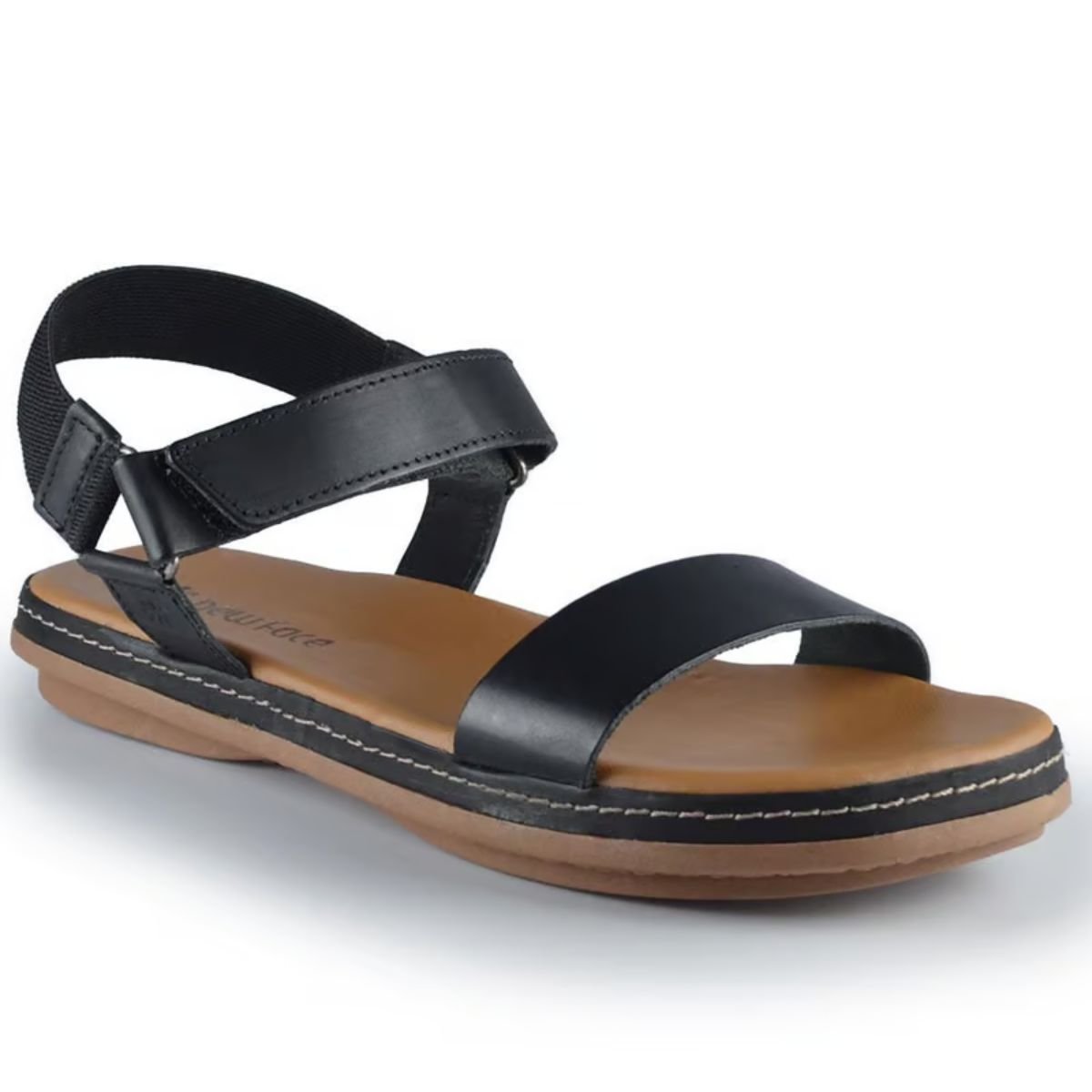 Sandália Feminina Casual Couro Legítimo New Face 21812 Preto Preto 2