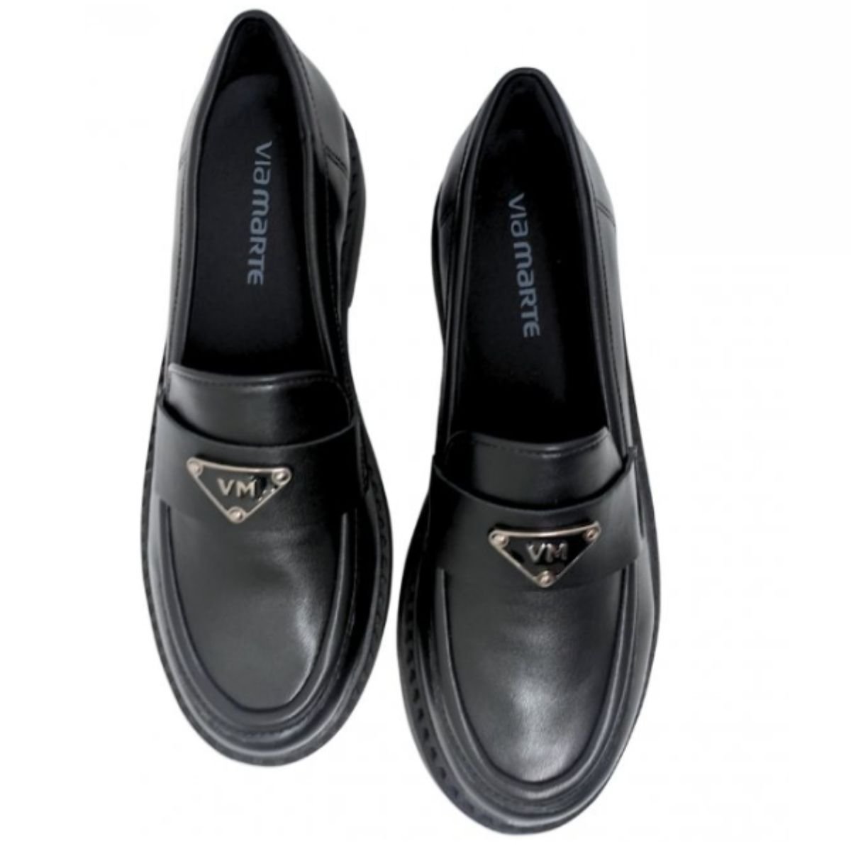 Sapato Mocassim Feminino Via Marte 250002 Preto Preto 4