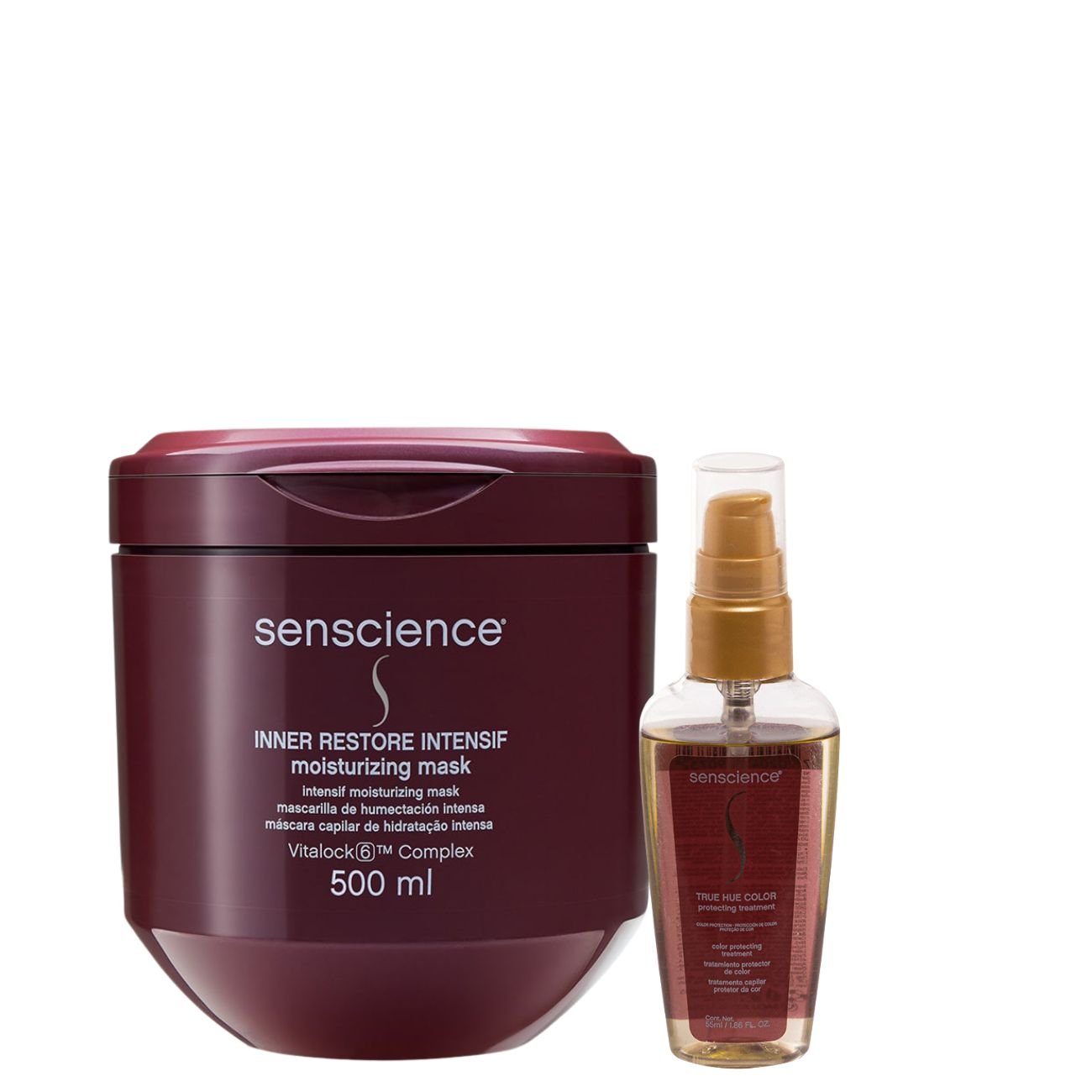 Kit Senscience - Inner Restore Intesif + True Hue - Mask Intensif. 500ml + Serum 55ml ÚNICO 1