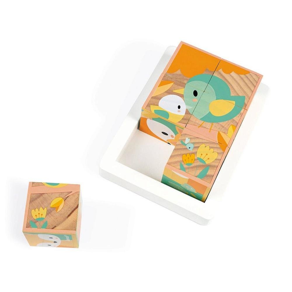 Quebra Cabeça Cubos De Madeira Animais Pure - Brinquedo Educativo Janod ÚNICO 6