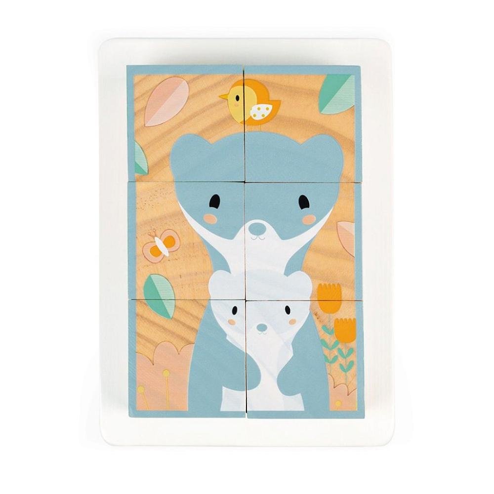 Quebra Cabeça Cubos De Madeira Animais Pure - Brinquedo Educativo Janod ÚNICO 10