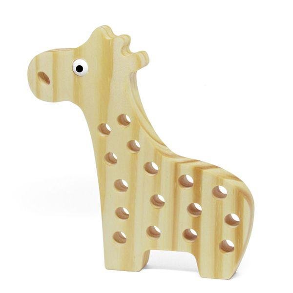 Alinhavo Girafa Filó - Brinquedo Educativo de Madeira ÚNICO 2