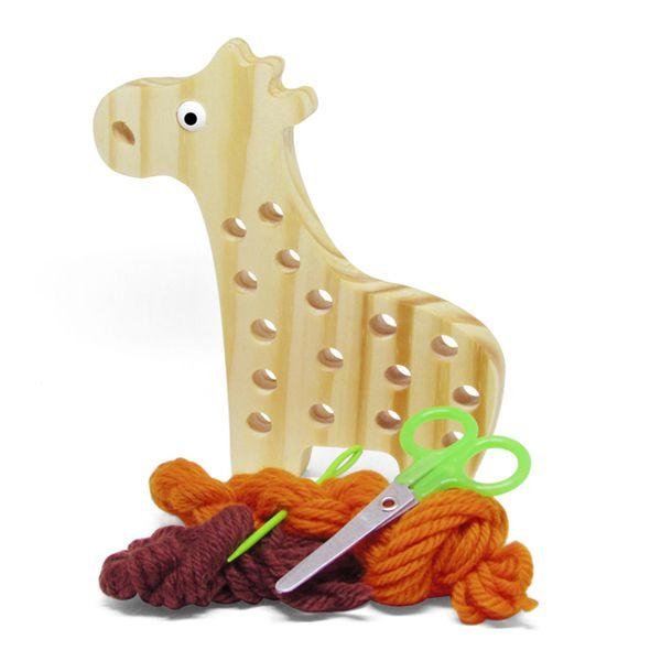 Alinhavo Girafa Filó - Brinquedo Educativo de Madeira ÚNICO 5