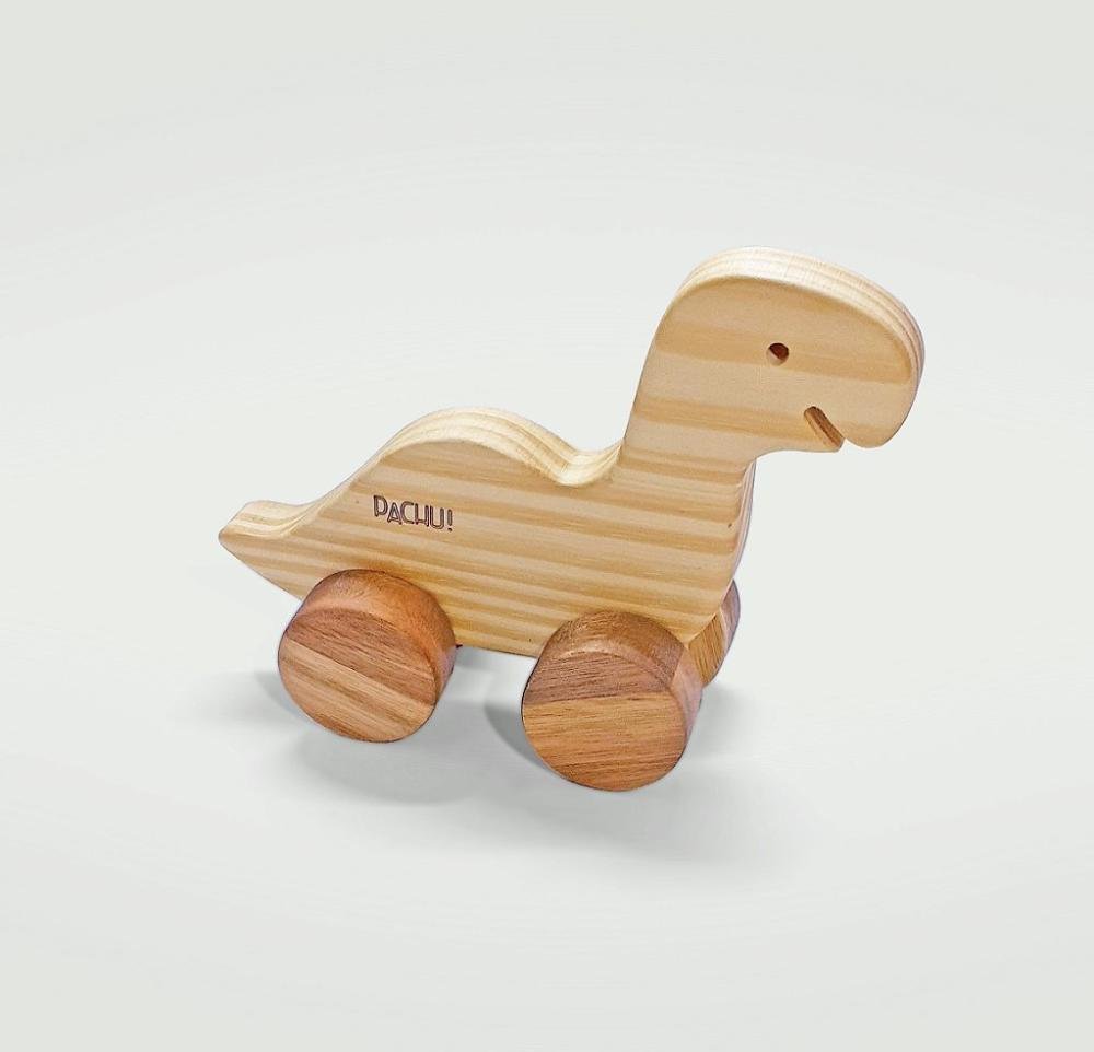 Carrinho de Madeira Pachu! - Dinossauro Dino ÚNICO 3