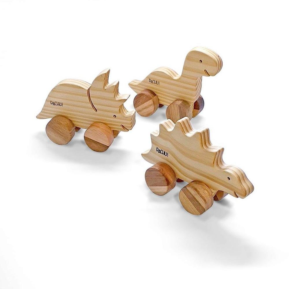 Carrinho de Madeira Pachu! - Dinossauro Fred ÚNICO 2