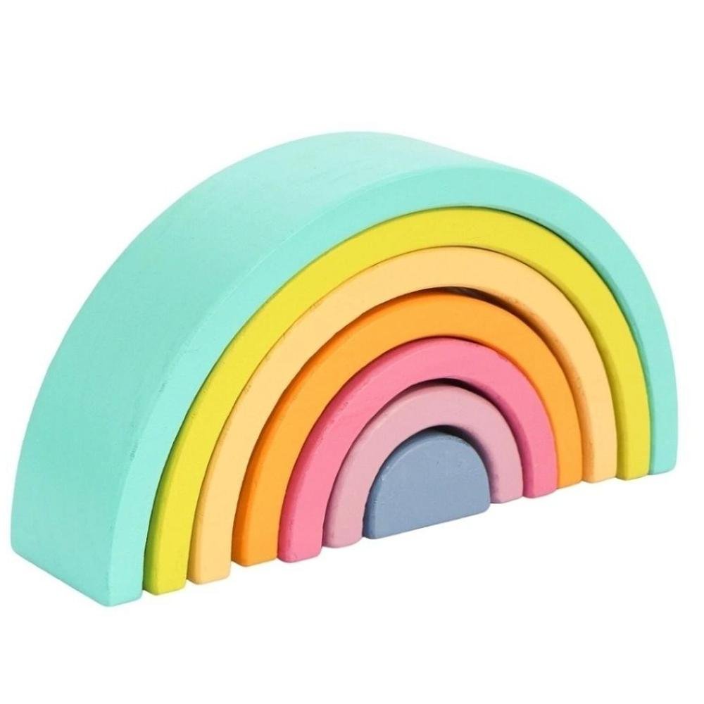 Arco-íris 7 Arcos Tons Pastel - Brinquedo Educativo Inspiração Waldorf