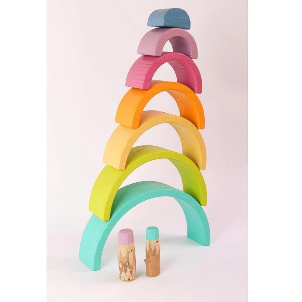 Arco-íris 7 Arcos Tons Pastel - Brinquedo Educativo Inspiração Waldorf ÚNICO 2