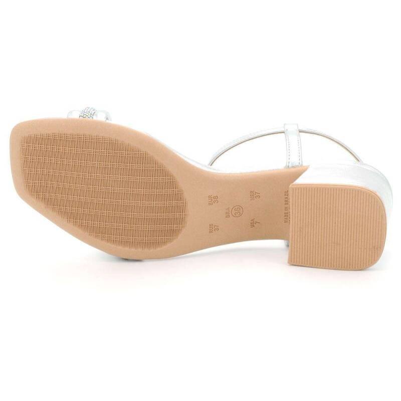 Sandália Ramarim Salto Bloco - Feminina - Prata Prata 6