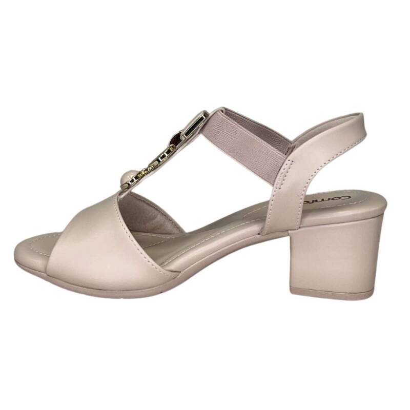 Sandália Comfortflex Salto Bloco - Feminina - Bege Bege 3