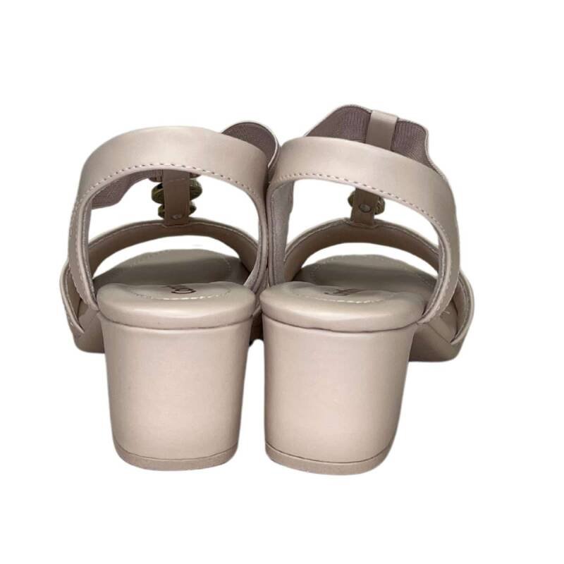 Sandália Comfortflex Salto Bloco - Feminina - Bege Bege 6