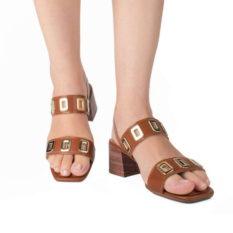 Sandália Dakota Salto Bloco - Feminina - Caramelo Marrom 7