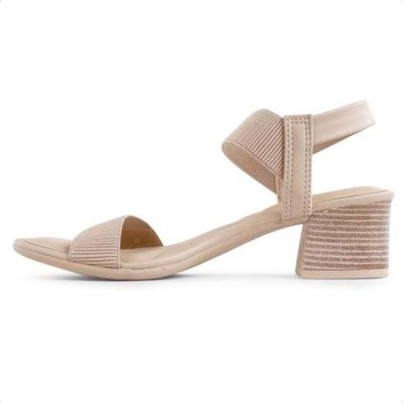 Sandália Comfortflex Salto Bloco - Feminina - Bege Bege 3