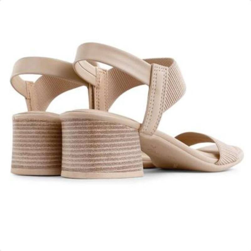 Sandália Comfortflex Salto Bloco - Feminina - Bege Bege 5