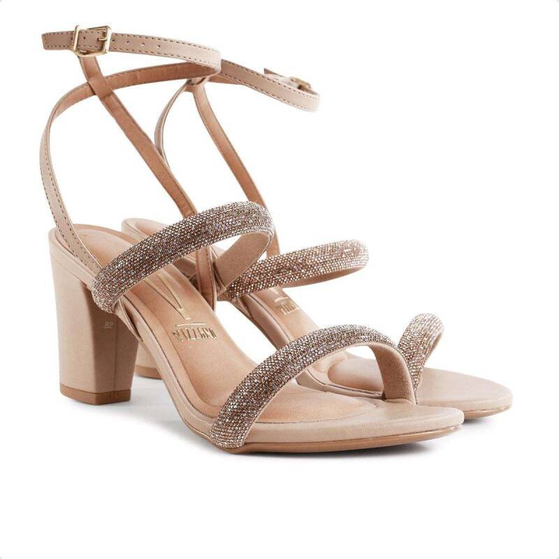 Sandália Vizzano Salto Alto - Feminina Bege 4