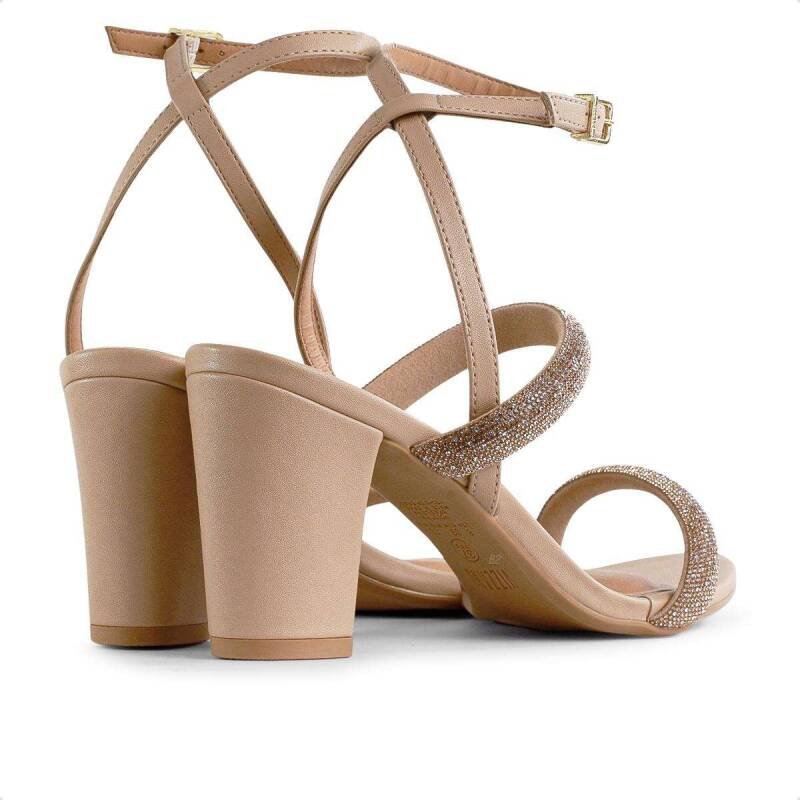 Sandália Vizzano Salto Alto - Feminina Bege 5