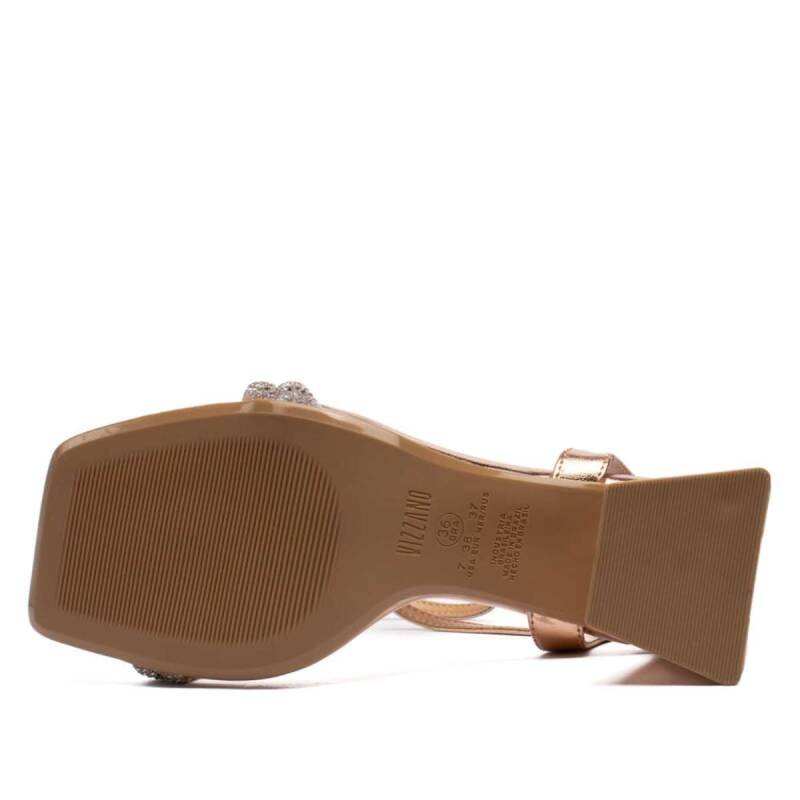 Sandália Vizzano Salto Bloco - Feminina - Ouro rosado Ouro Rosado 3