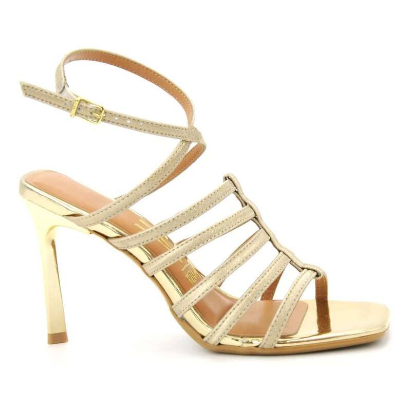 Sandália Vizzano Salto Fino - Feminina - Dourado Dourado 2