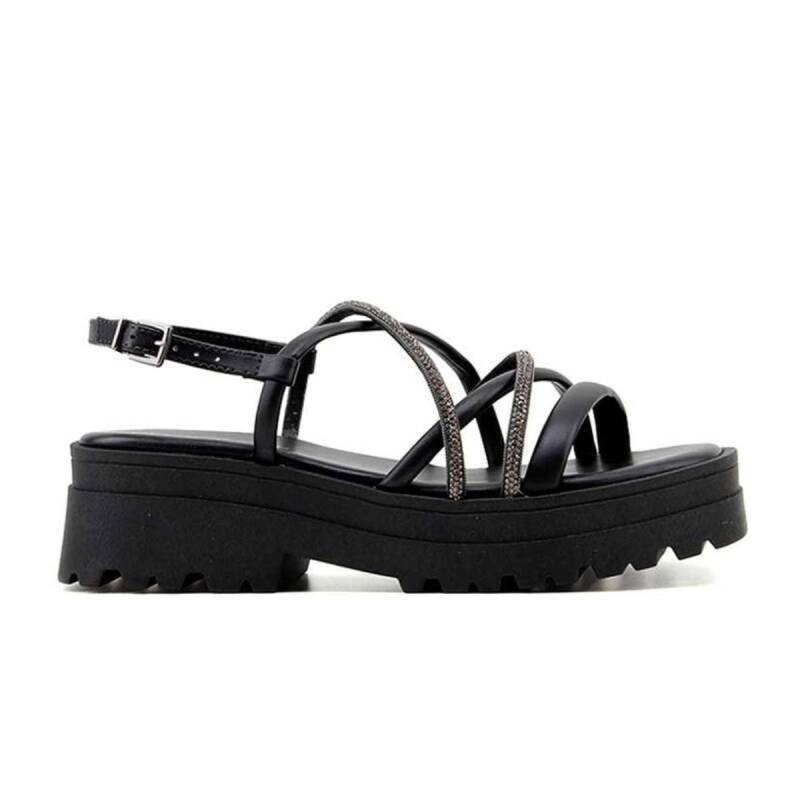 Sandália Ramarim Plataforma - Feminina Preto 2
