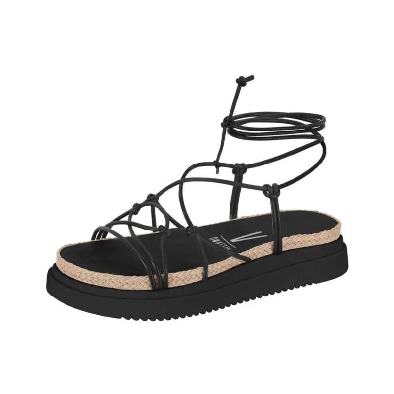 Sandália Vizzano Flatform com Amarração - Feminina Preto 2