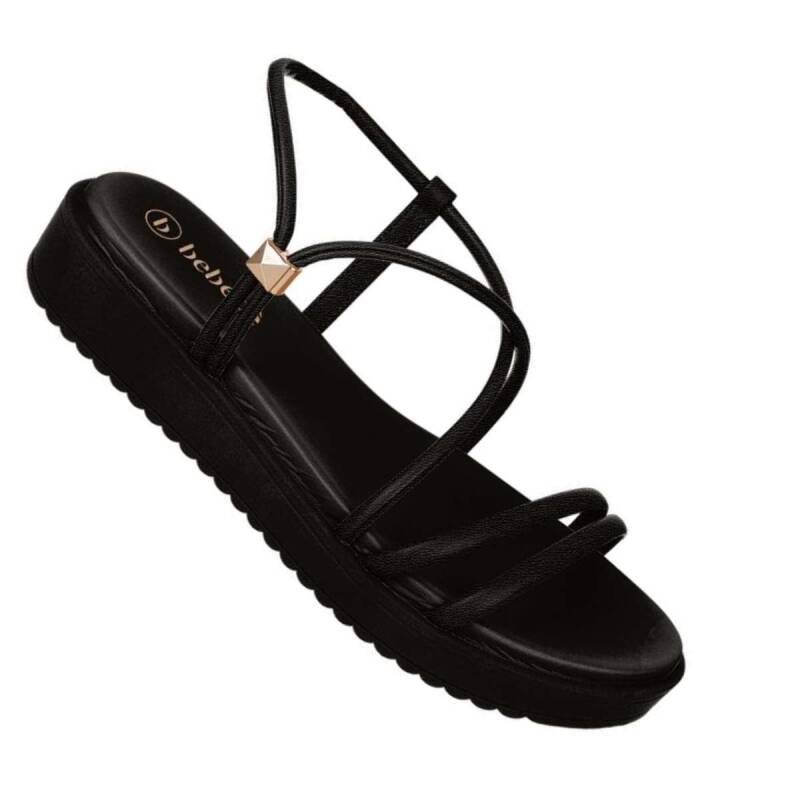 Sandália Bebecê Flatform - Feminina Preto 3