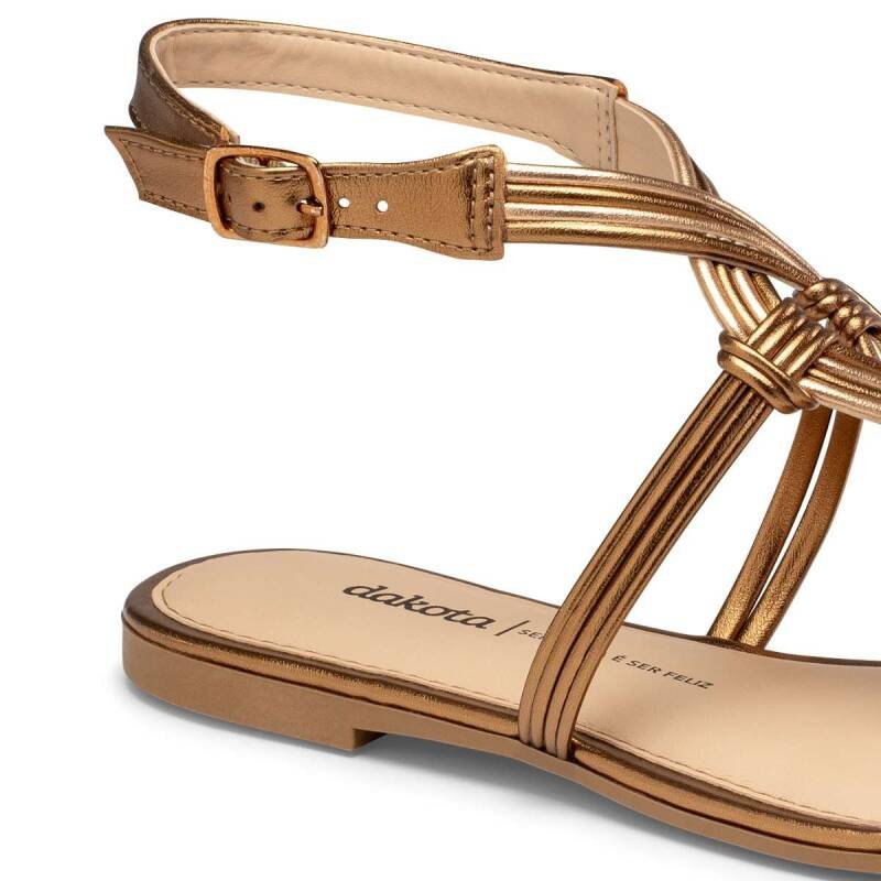 Sandália Dakota Rasteira - Feminina - Bronzerose Bronze/Rose 4