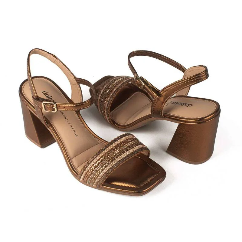 Sandália Dakota Salto Bloco - Feminino - Bronze Bronze 5