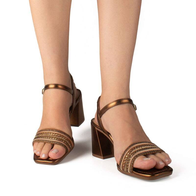 Sandália Dakota Salto Bloco - Feminino - Bronze Bronze 8