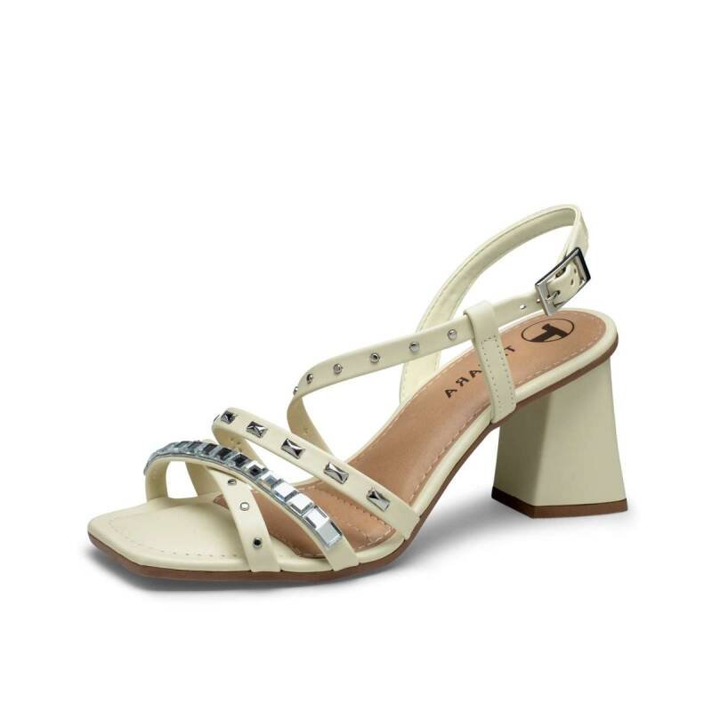 Sandália Tanara Salto Bloco - Feminina - Cream Branco 2