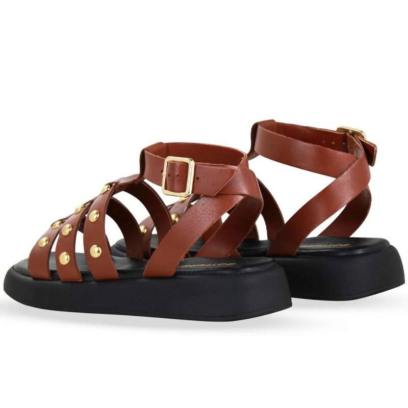 Sandália Bottero Rasteira Couro - Feminina Marrom 3