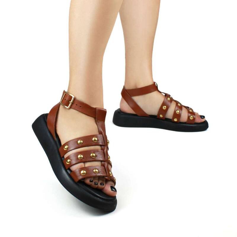 Sandália Bottero Rasteira Couro - Feminina Marrom 4