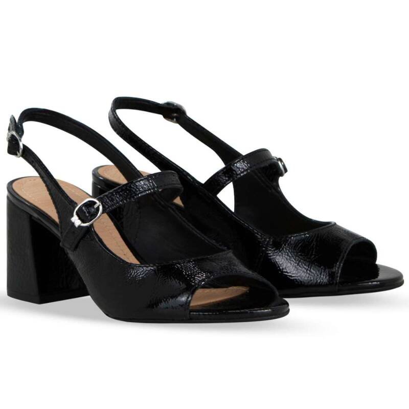 Sandália Bottero Salto Médio Couro - Feminina - Preto Preto 2