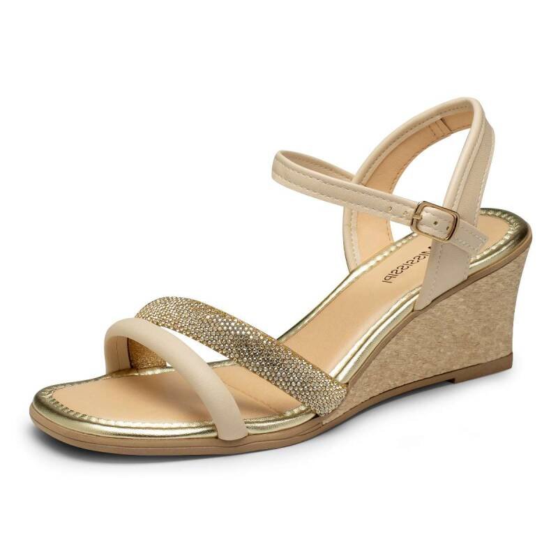 Sandália Mississipi Anabela - Feminina - Cottonouro light Dourado 2