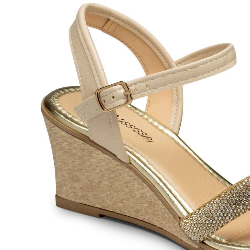 Sandália Mississipi Anabela - Feminina - Cottonouro light Dourado 4